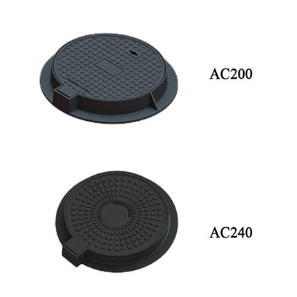 دریچه منهول گرد خاکستری