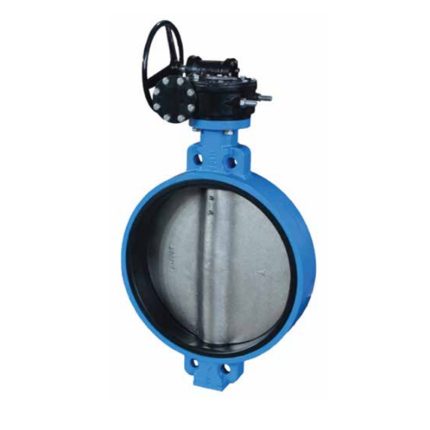 شیر پروانه‌ای چدنی گیربکسی دیسک کروم